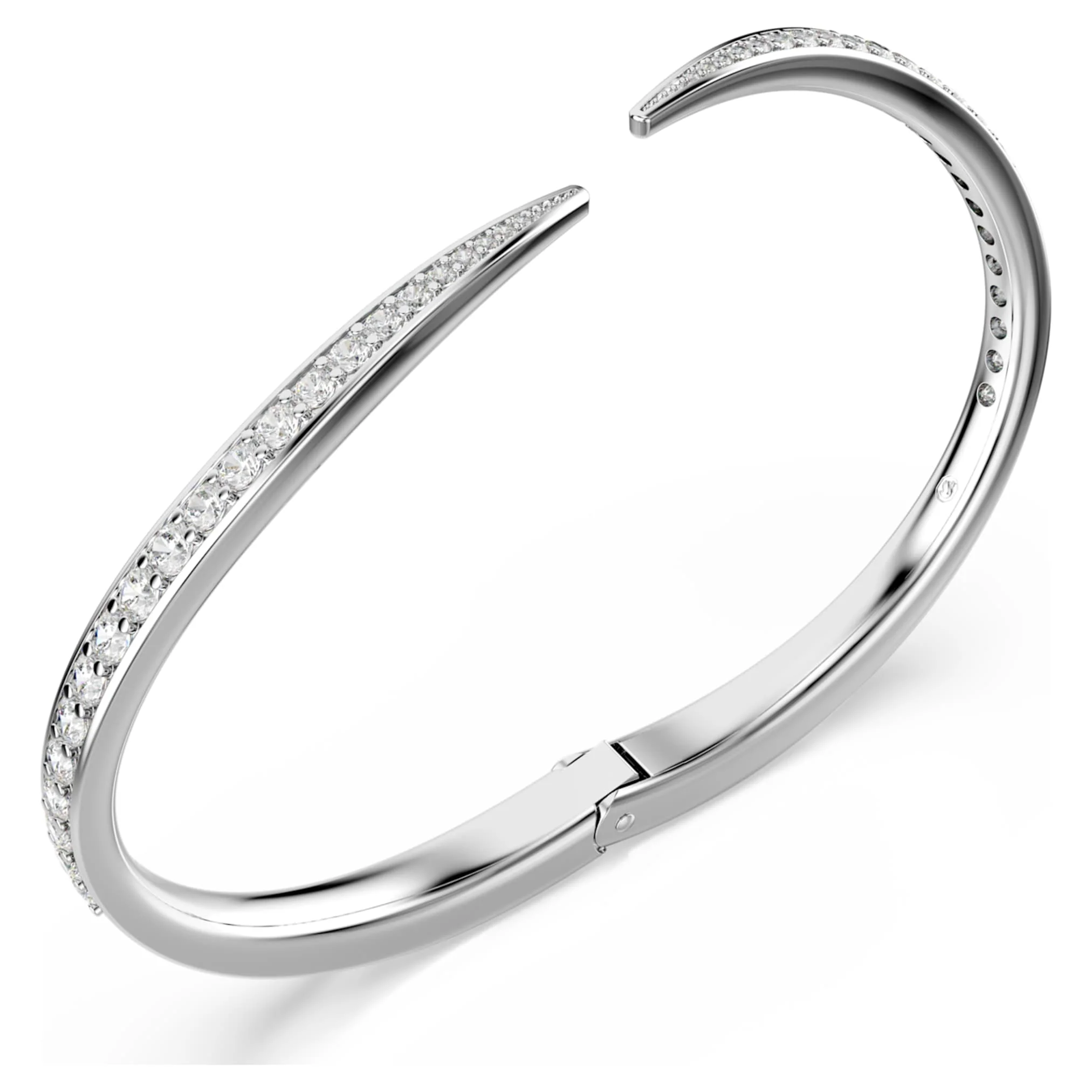 Vienna bangle Round cut, Swan, White, Rhodium plated - Image 3