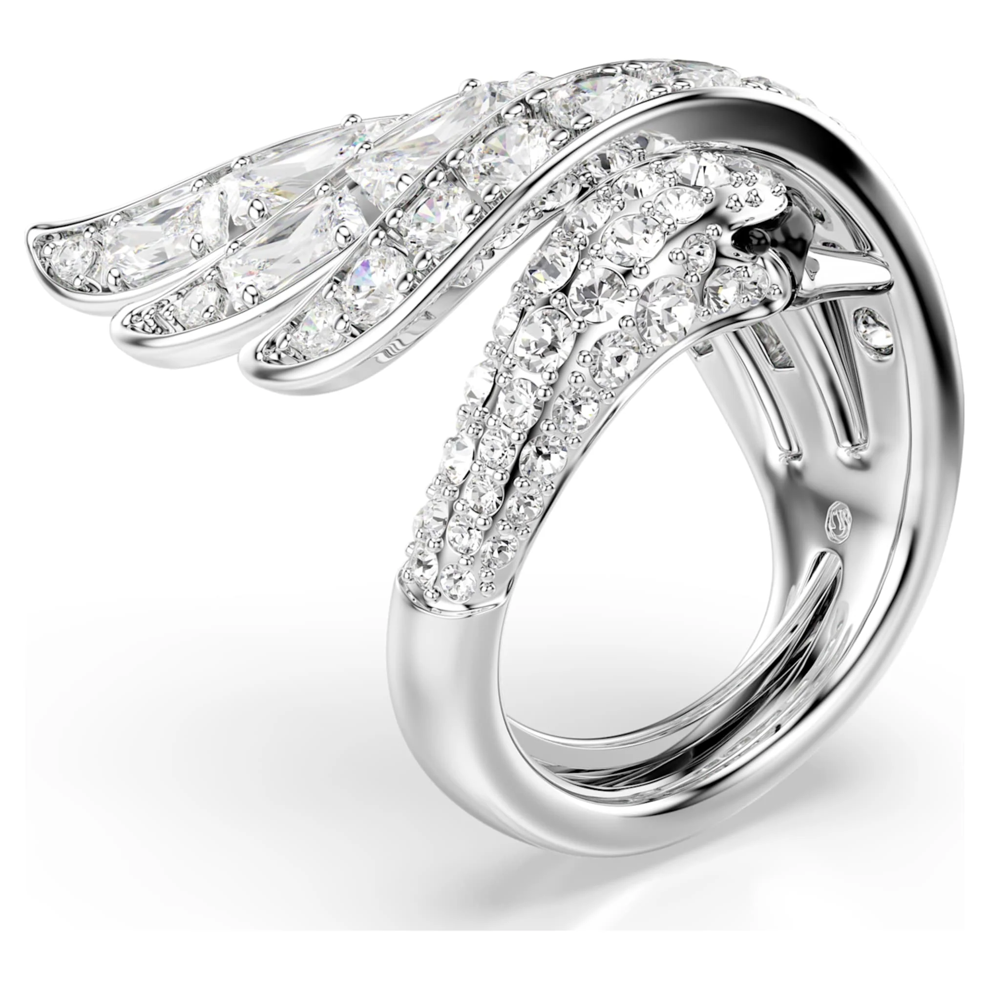 Vienna cocktail ring Mixed cuts, Swan, White, Rhodium plated - Image 2
