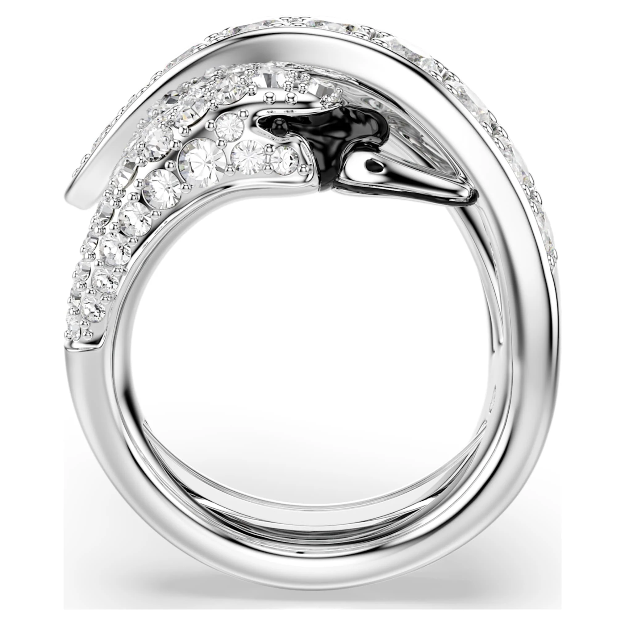 Vienna cocktail ring Mixed cuts, Swan, White, Rhodium plated - Image 3