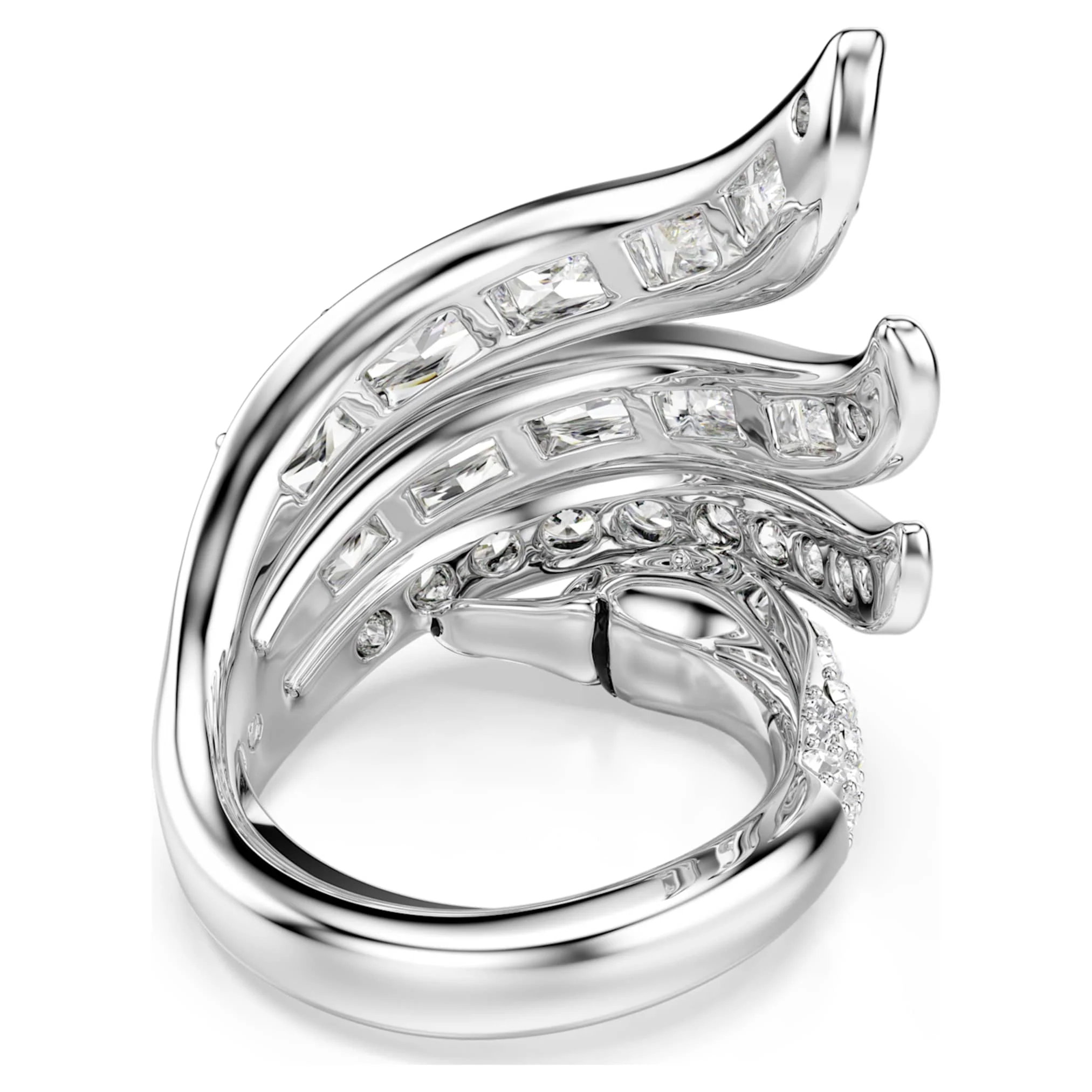 Vienna cocktail ring Mixed cuts, Swan, White, Rhodium plated - Image 4