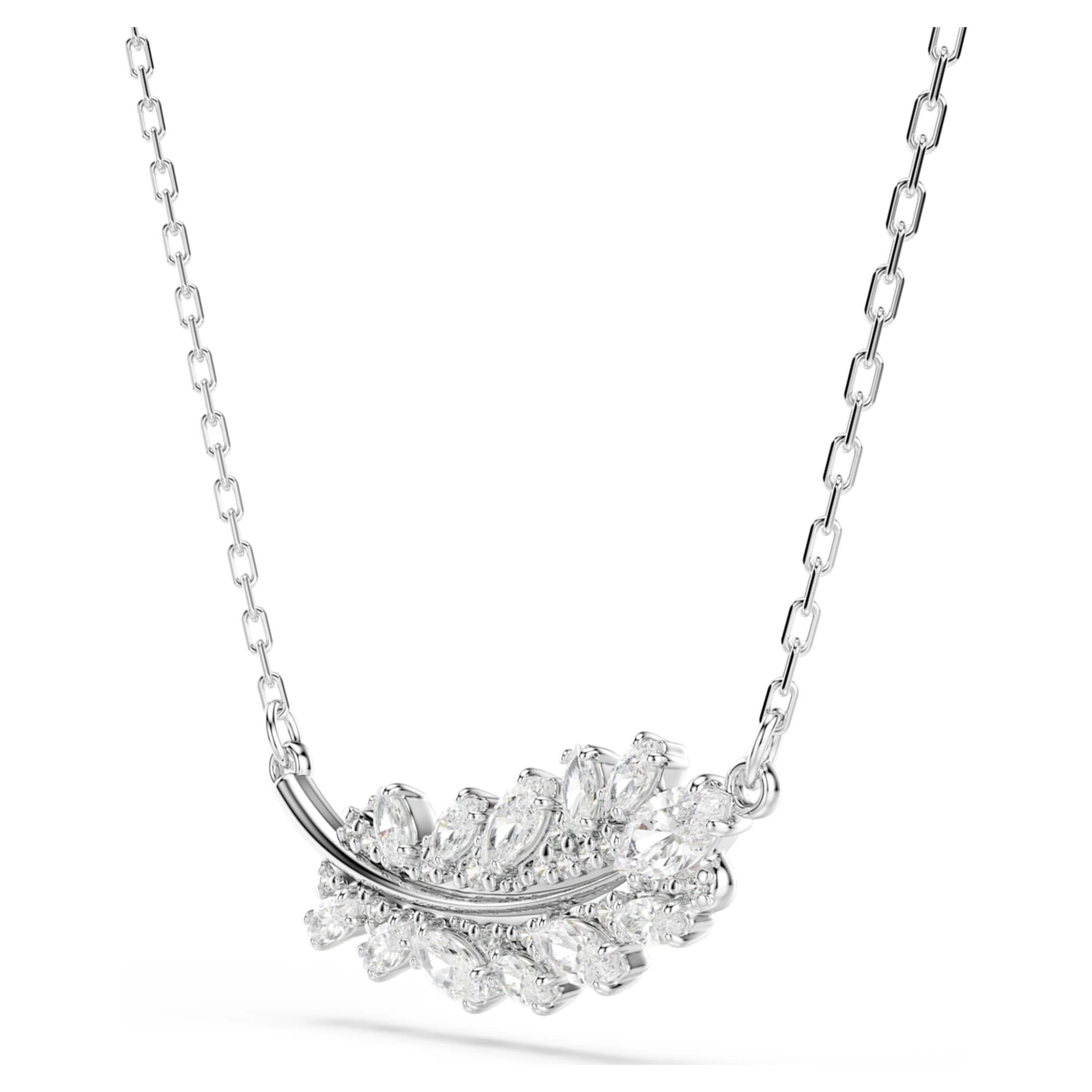 Vienna pendant Mixed cuts, Feather, White, Rhodium plated - Image 3