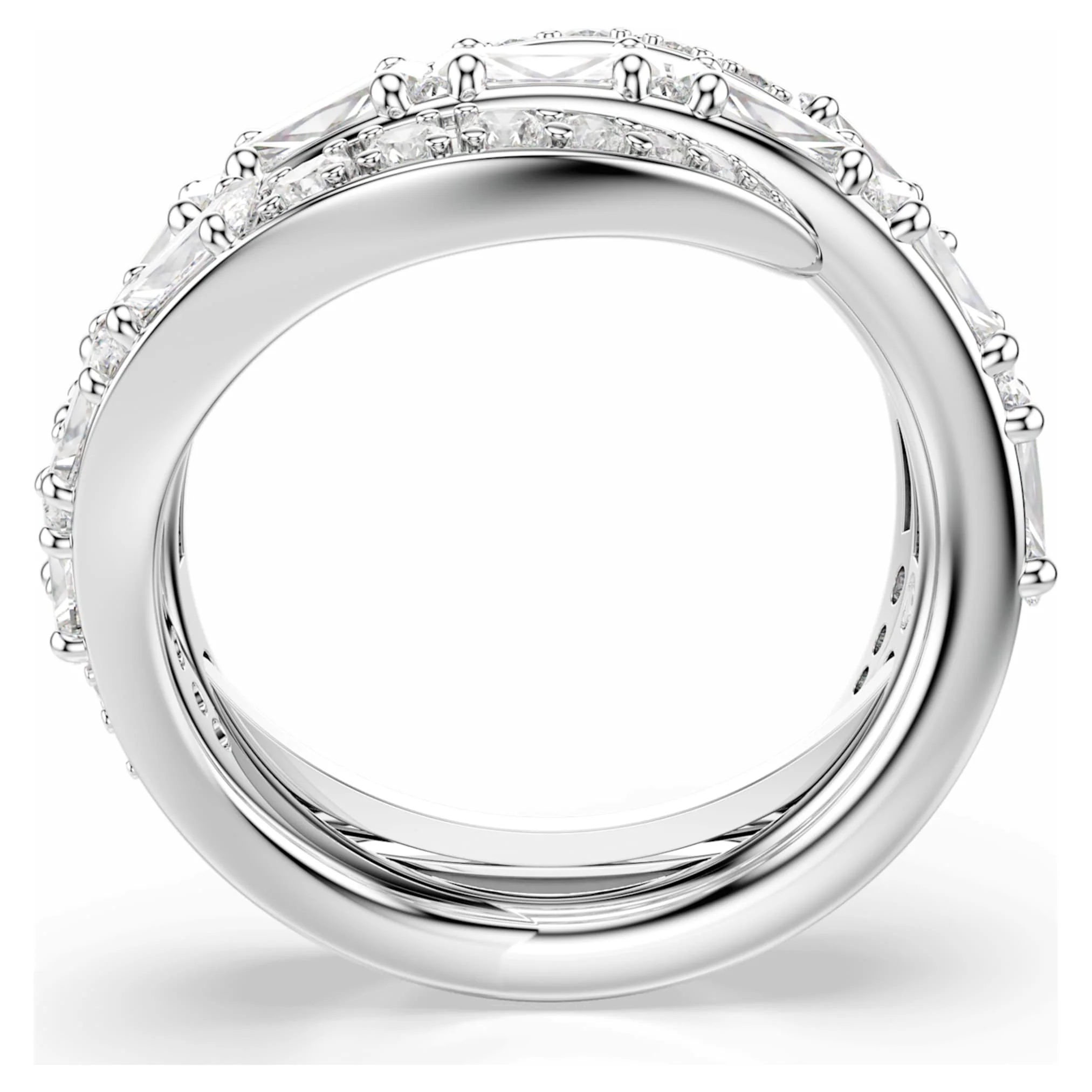 Vienna ring Mixed cuts, Swan, White, Rhodium plated - Image 3
