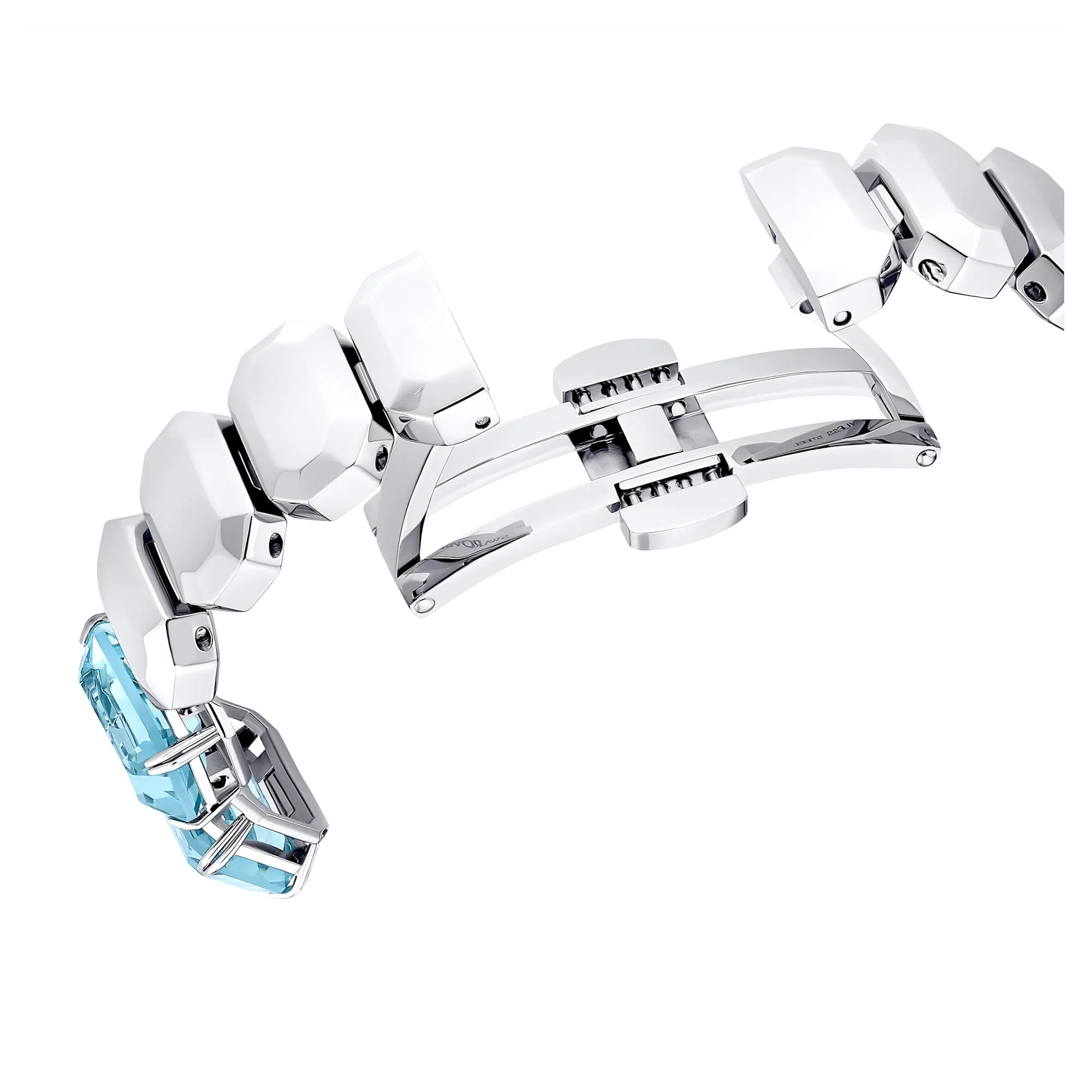 Watch Octagon cut bracelet, Blue, Stainless steel - Image 6