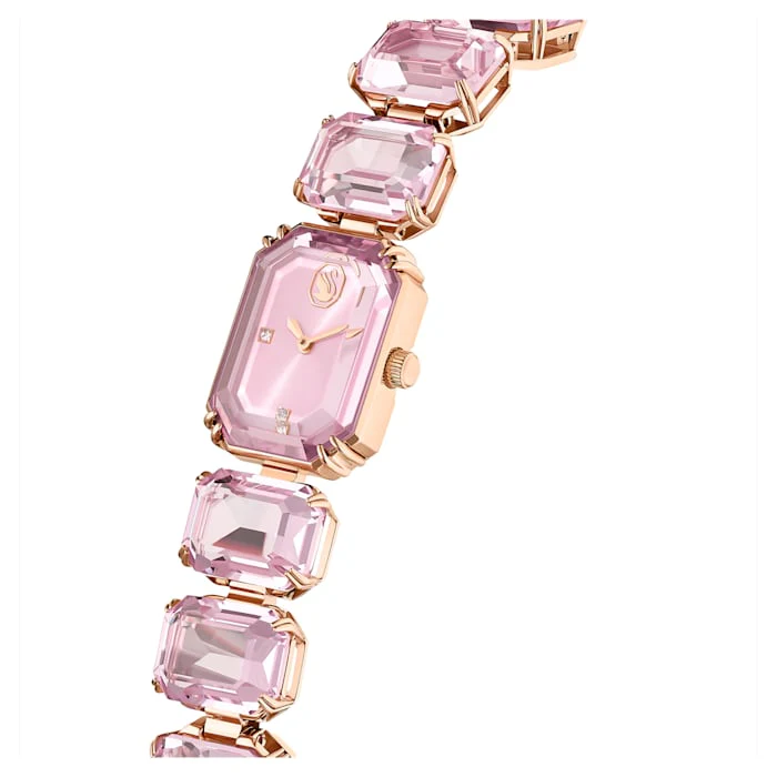 Watch Octagon cut bracelet, Pink, Rose gold-tone finish - Image 4