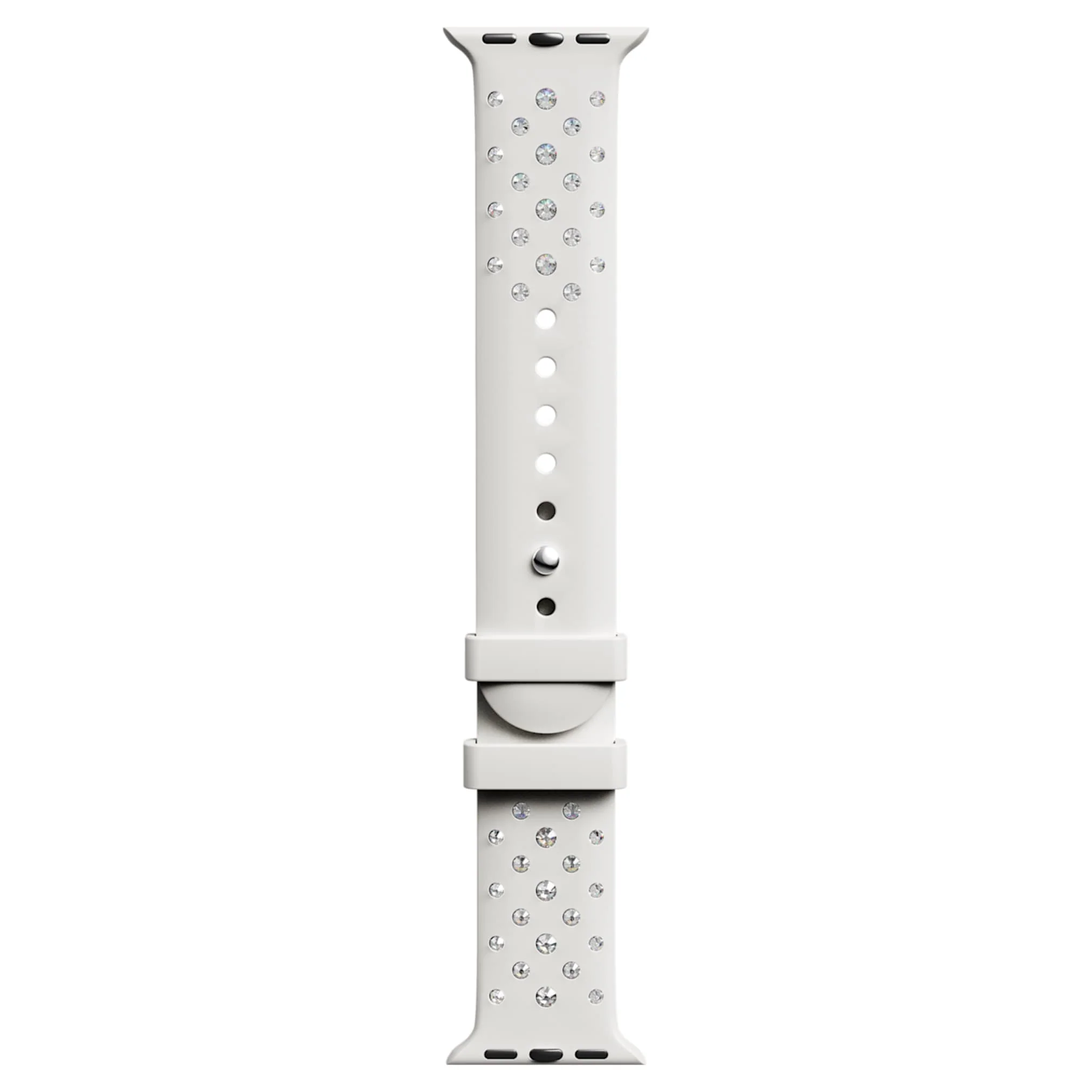 Watch strap Silicone with stitching, Gray, Stainless steel - Image 6