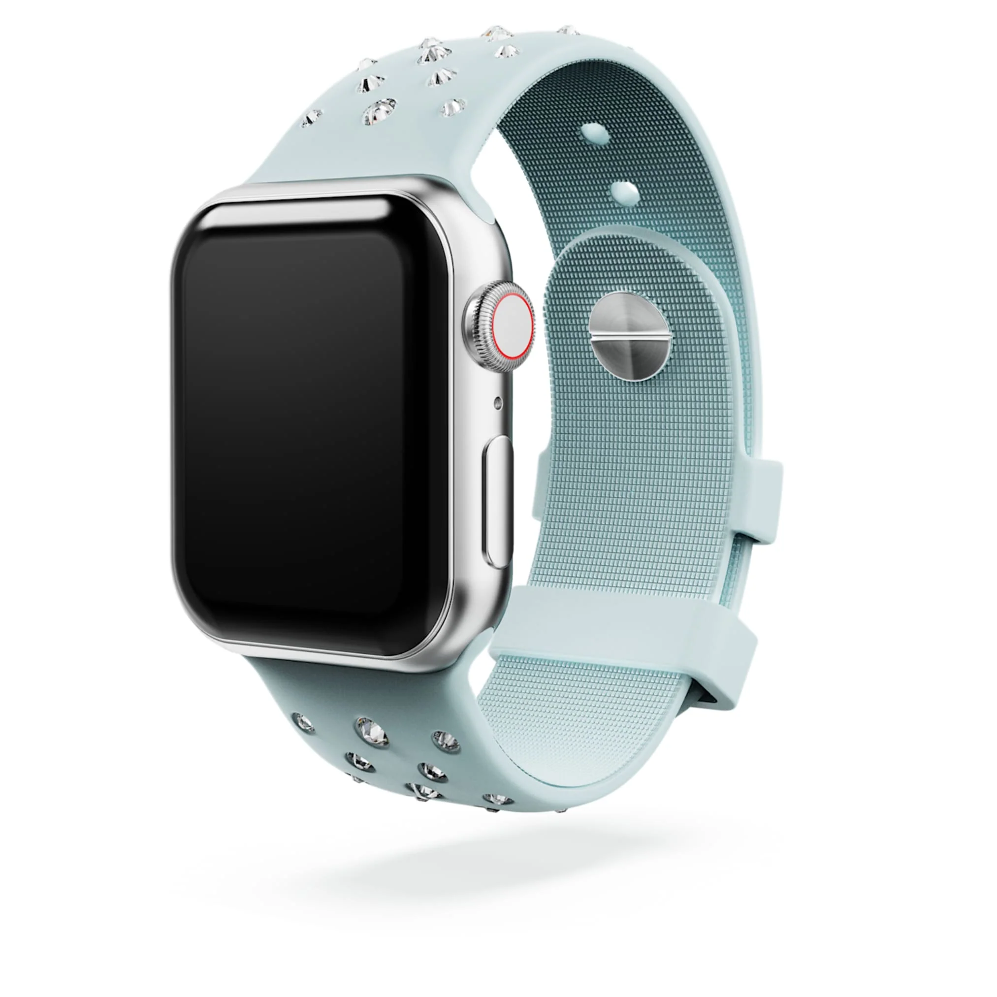 Watch strap Silicone with stitching, Green, Stainless steel - Image 2