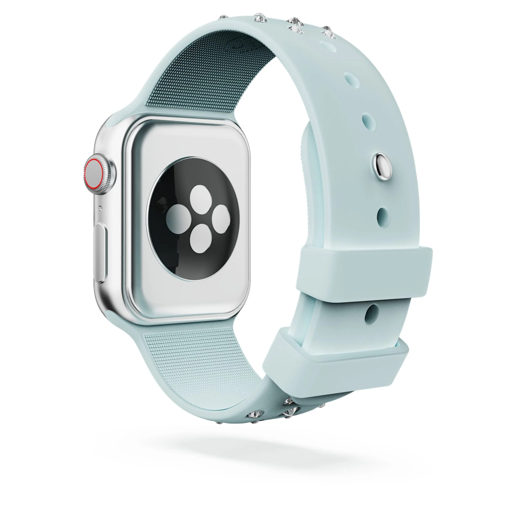 Watch strap Silicone with stitching, Green, Stainless steel - Image 5